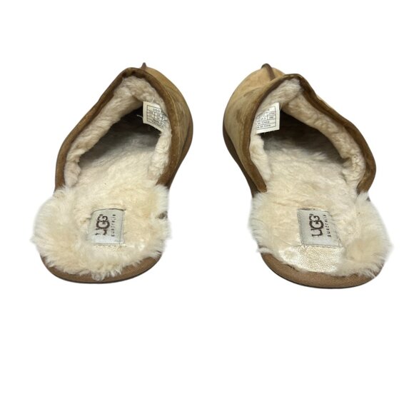 Ugg Australia Pearle Chestnut Brown Suede Sheepskin Men's Slippers Mules sz11 - Picture 4 of 13